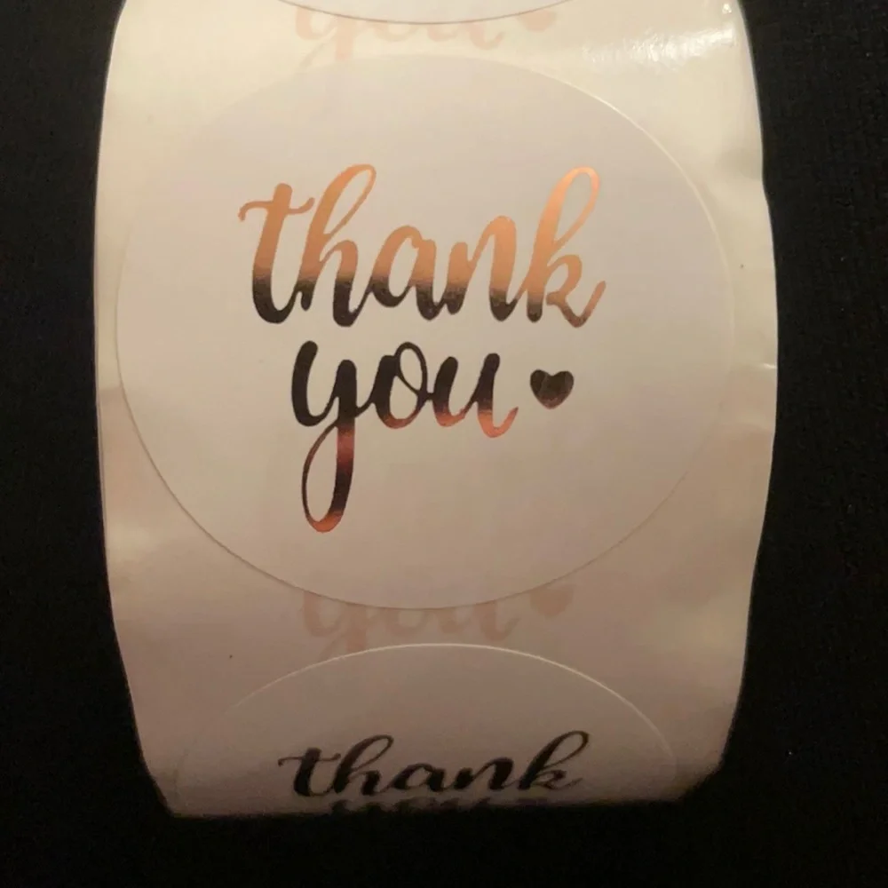 200 Rose Gold‎ Thank You Stickers